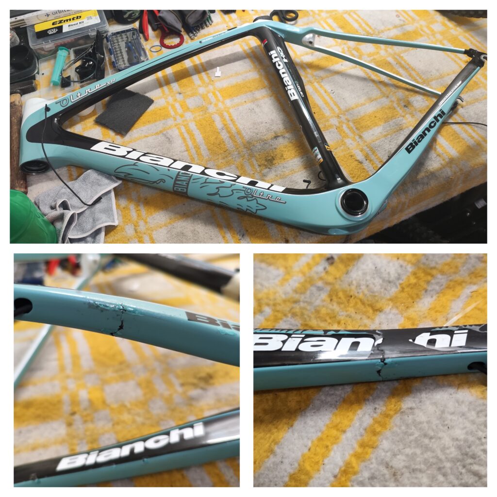 carbon bike frame crack repair process
